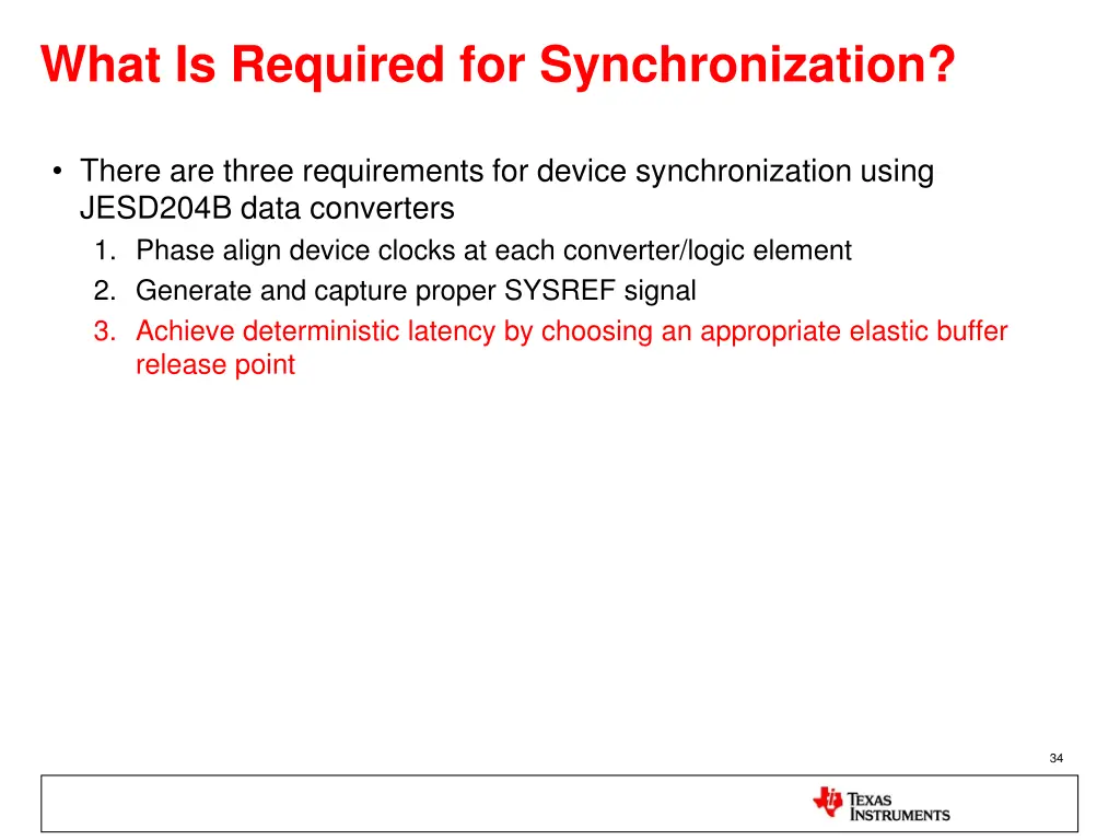 what is required for synchronization 3