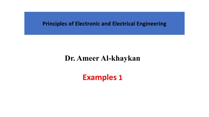 principles of electronic and electrical