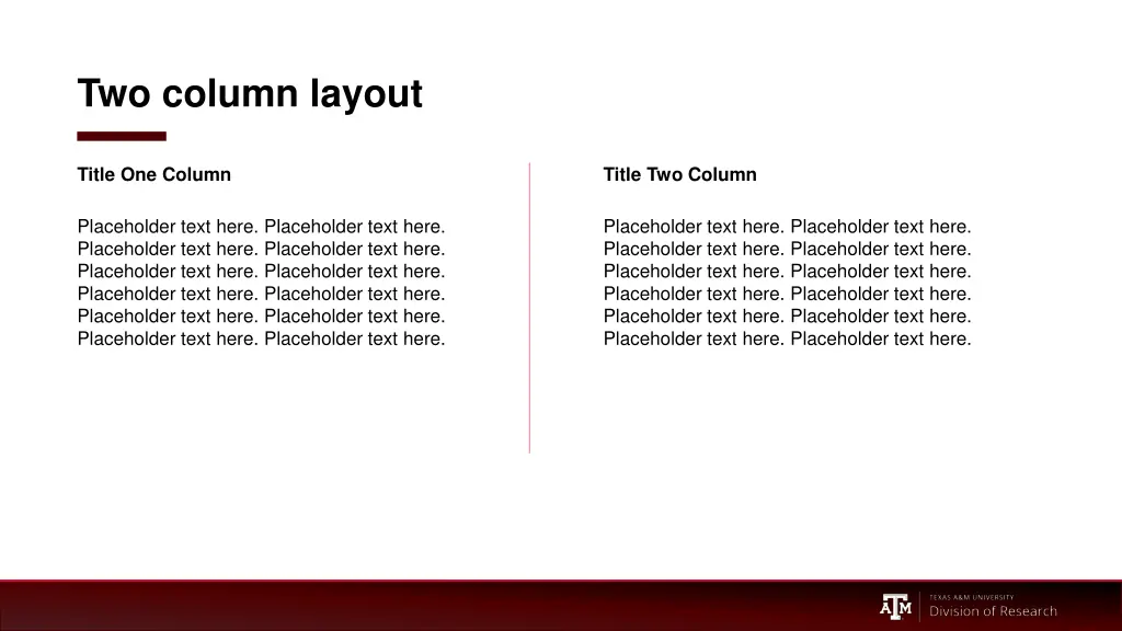 two column layout