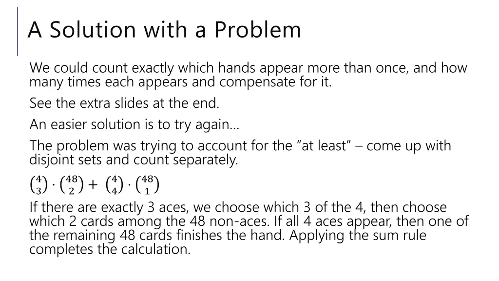 a solution with a problem 2