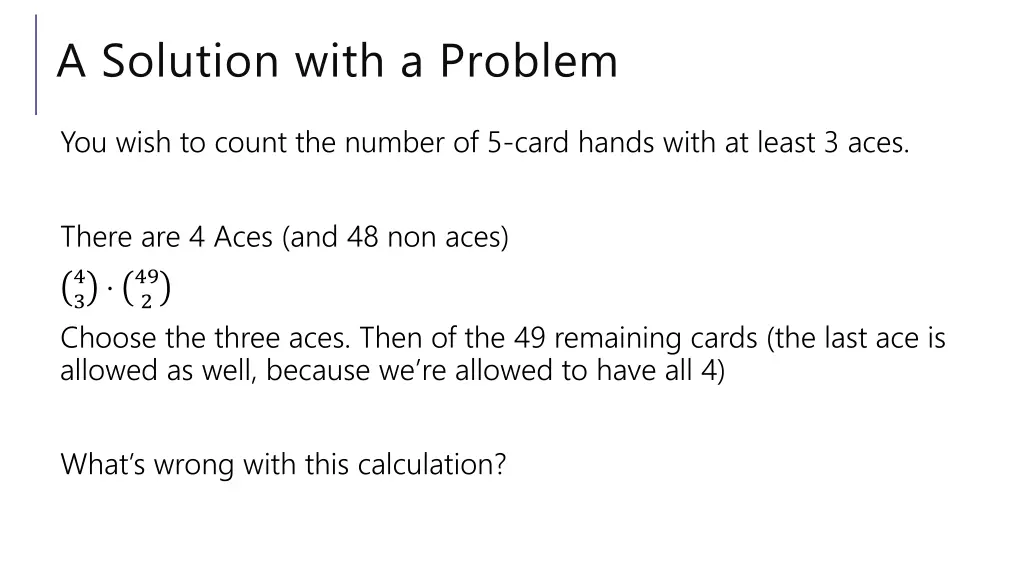 a solution with a problem 3