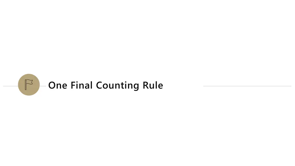 one final counting rule