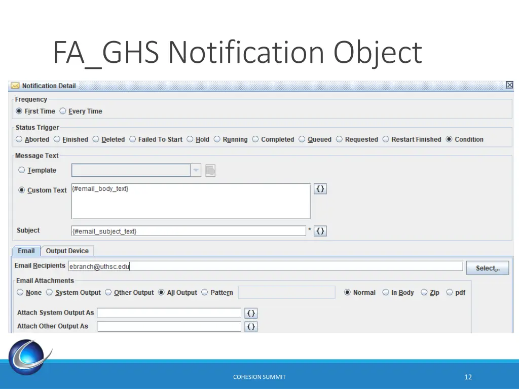 fa ghs notification object