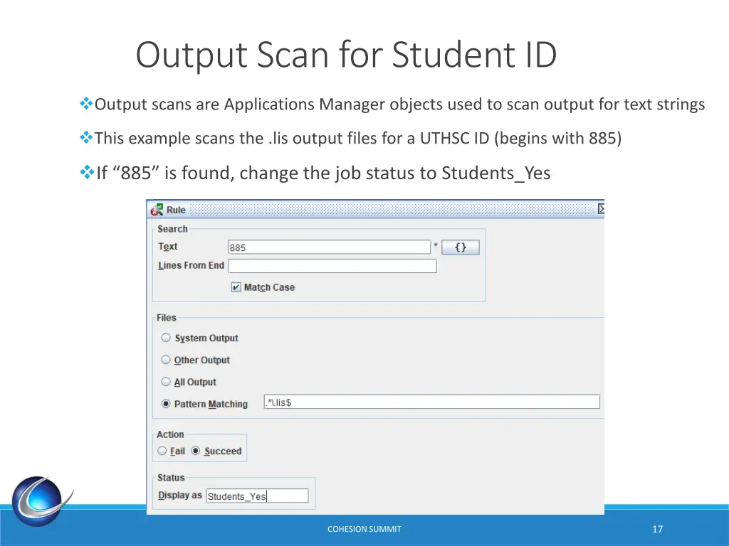 output scan for student id