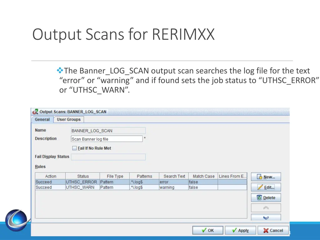 output scans for rerimxx