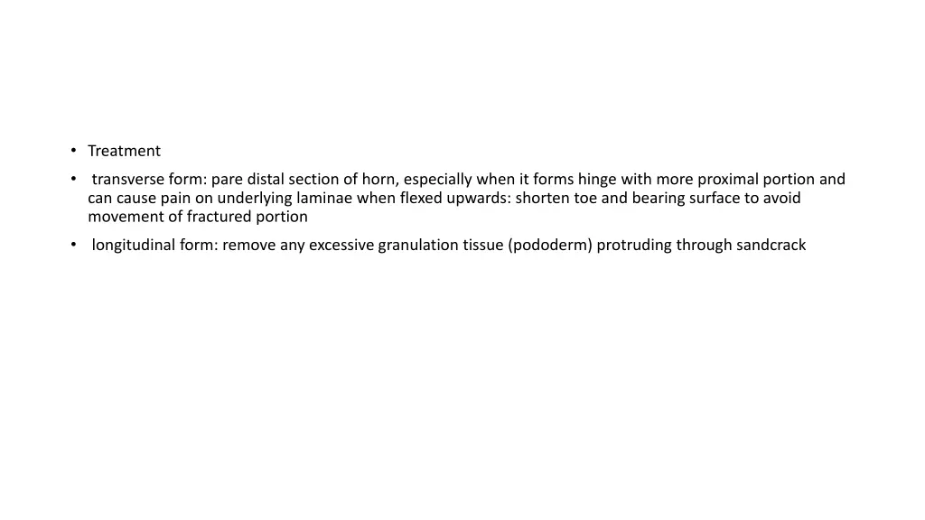 treatment transverse form pare distal section