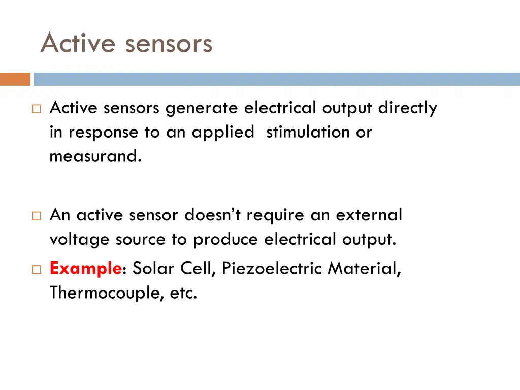 active sensors