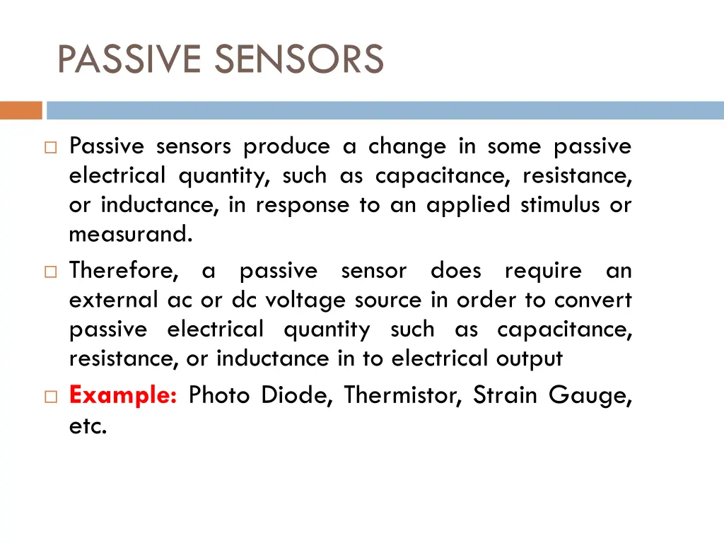 passive sensors