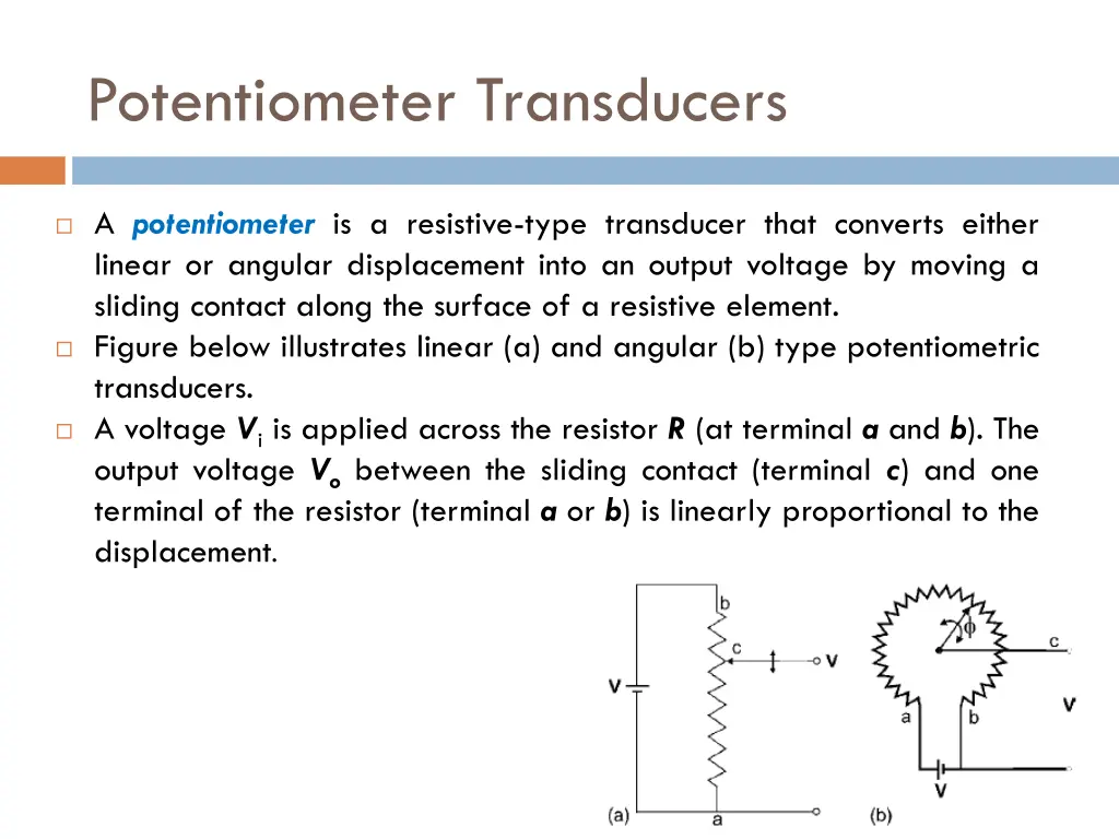 potentiometer transducers