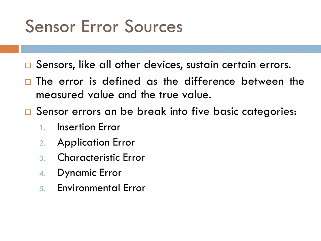 sensor error sources