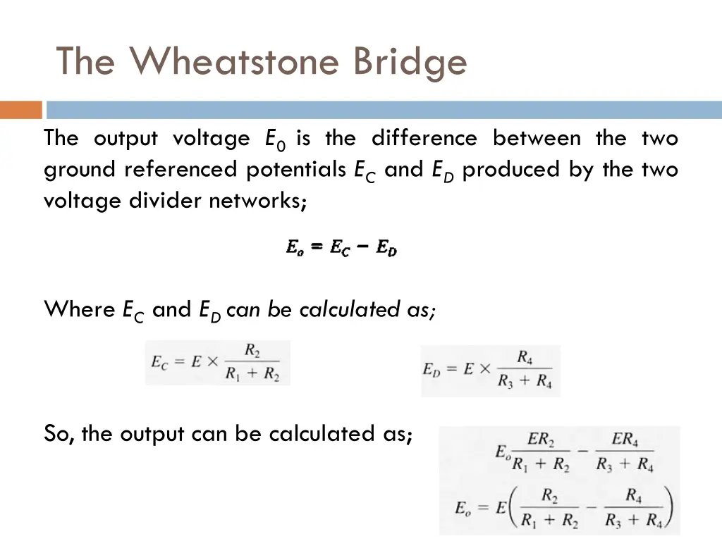 the wheatstone bridge 1