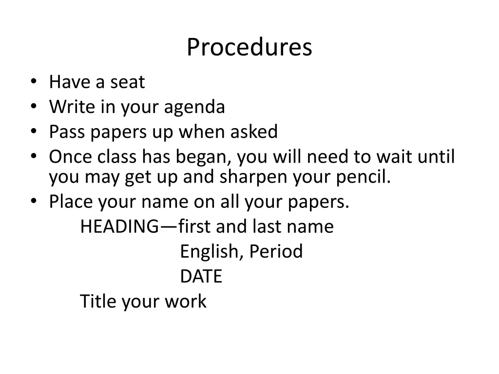 procedures