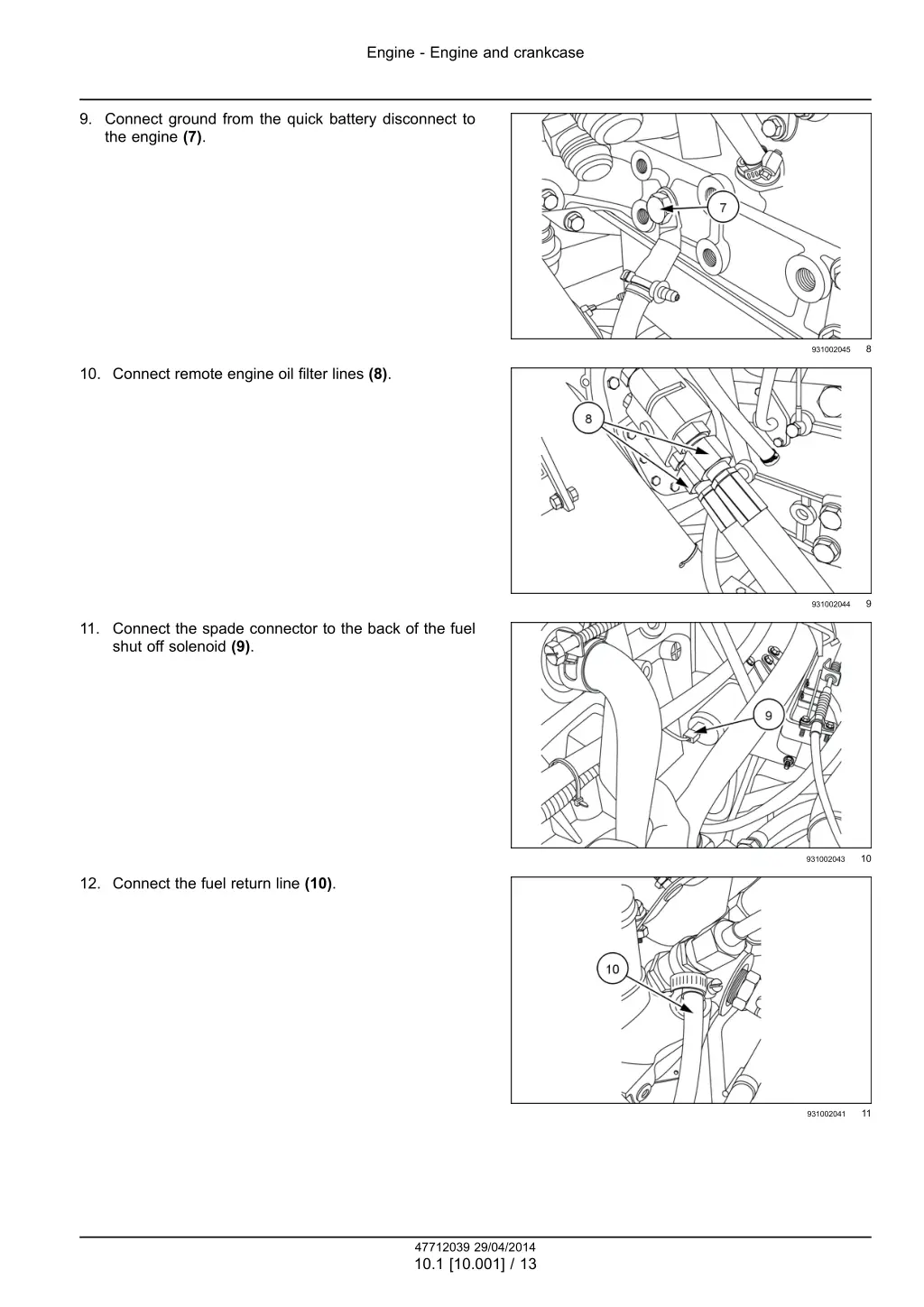 engine engine and crankcase 10