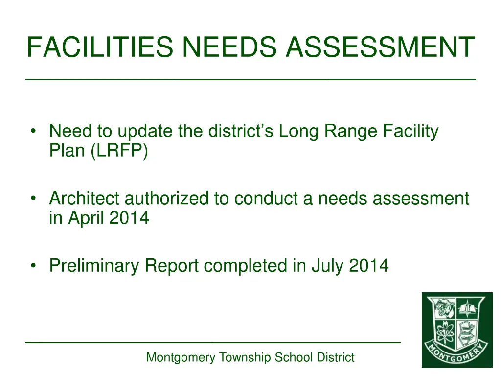 facilities needs assessment