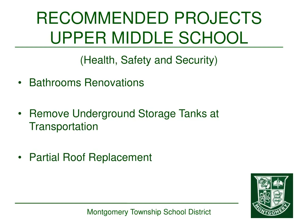 recommended projects upper middle school