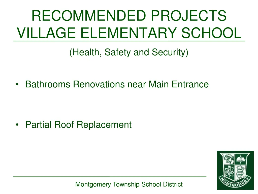 recommended projects village elementary school