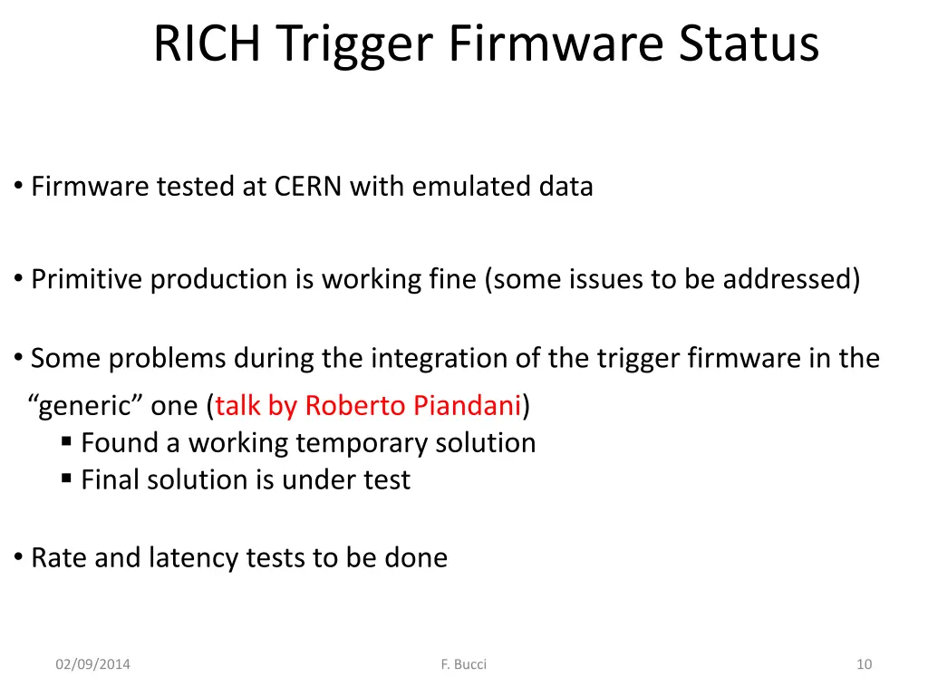 rich trigger firmware status 1