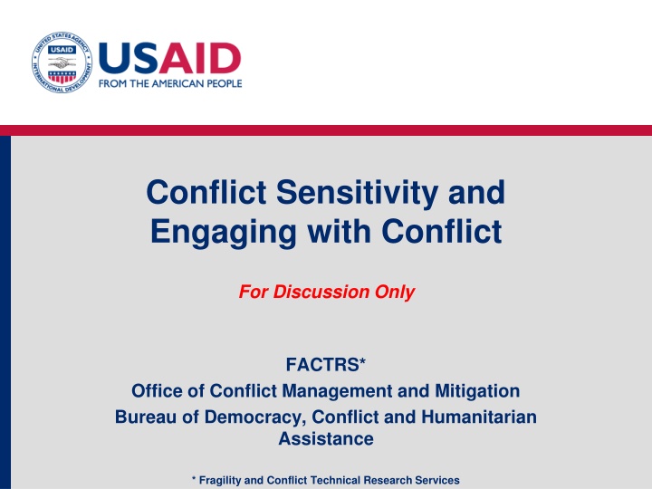 conflict sensitivity and engaging with conflict