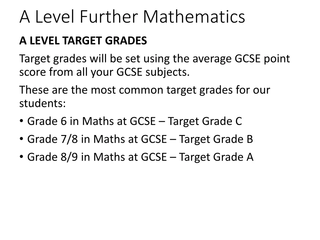 a level further mathematics