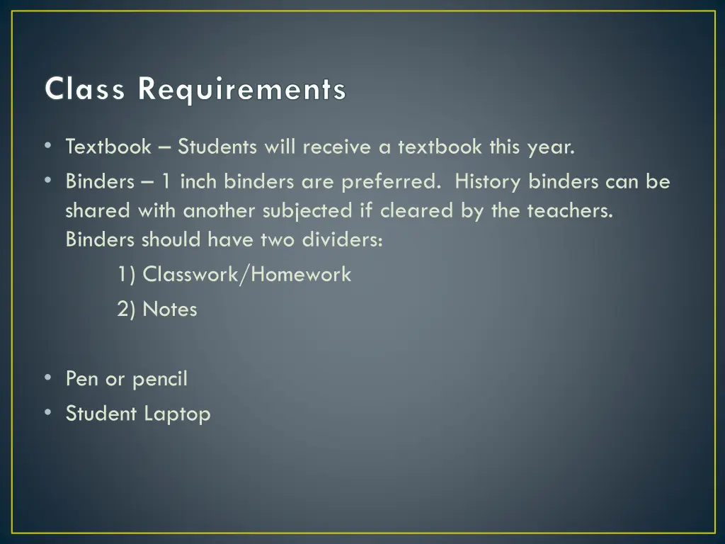 class requirements