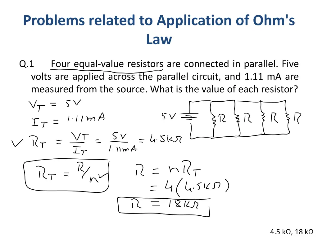 problems related to application of ohm s law