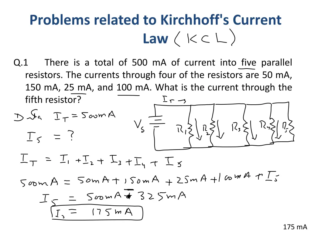 problems related to kirchhoff s current law