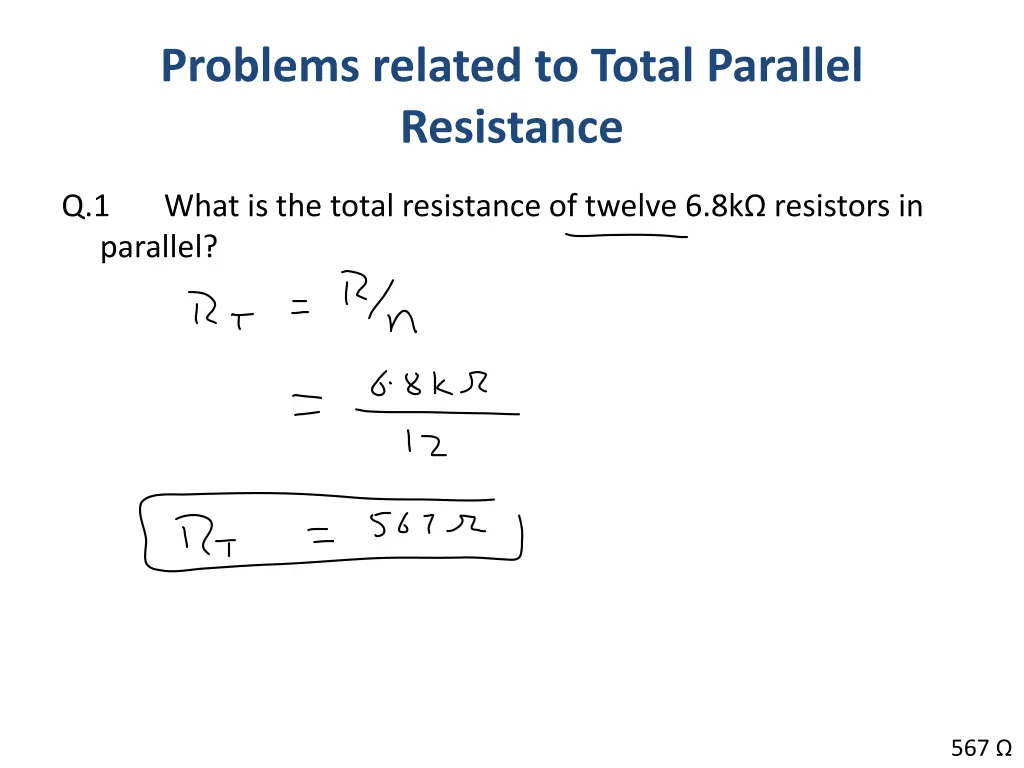 problems related to total parallel resistance