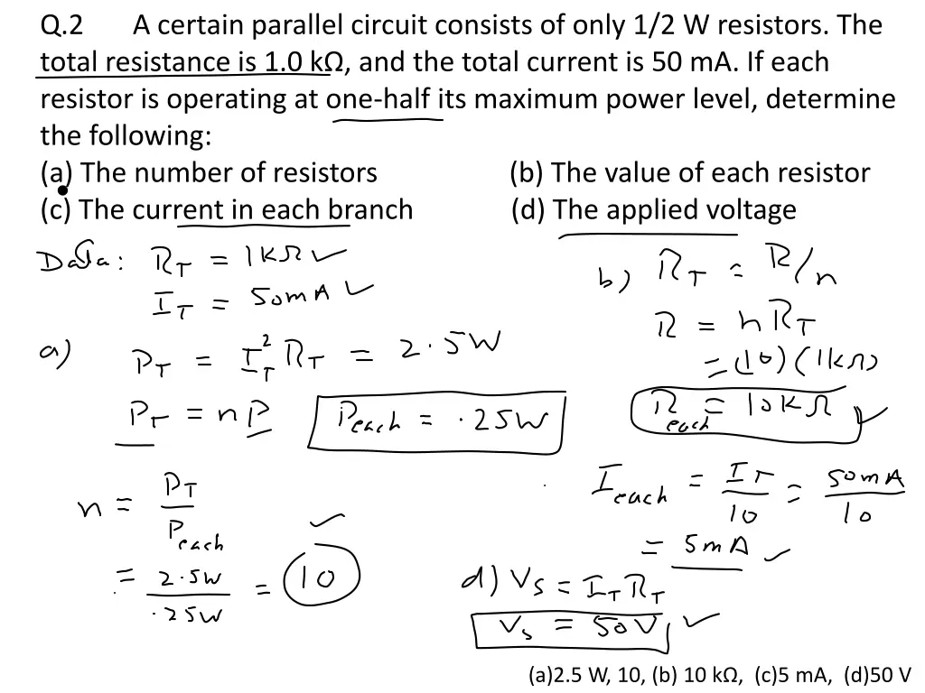 q 2 total resistance is 1 0 k and the total