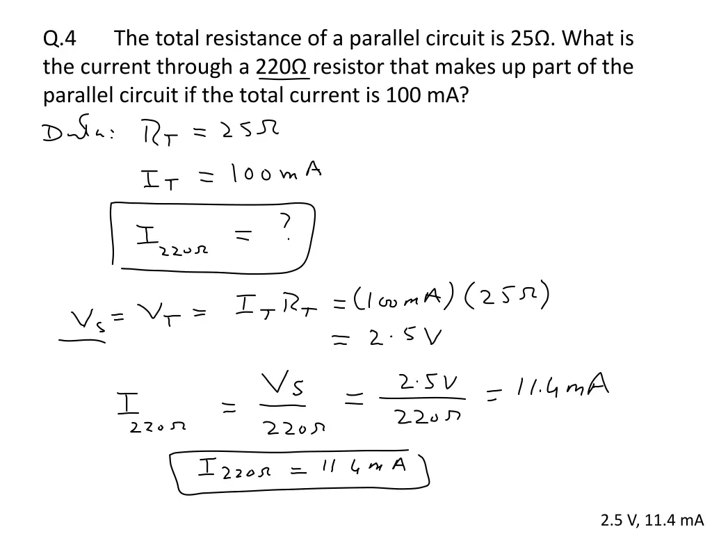 q 4 the current through a 220 resistor that makes