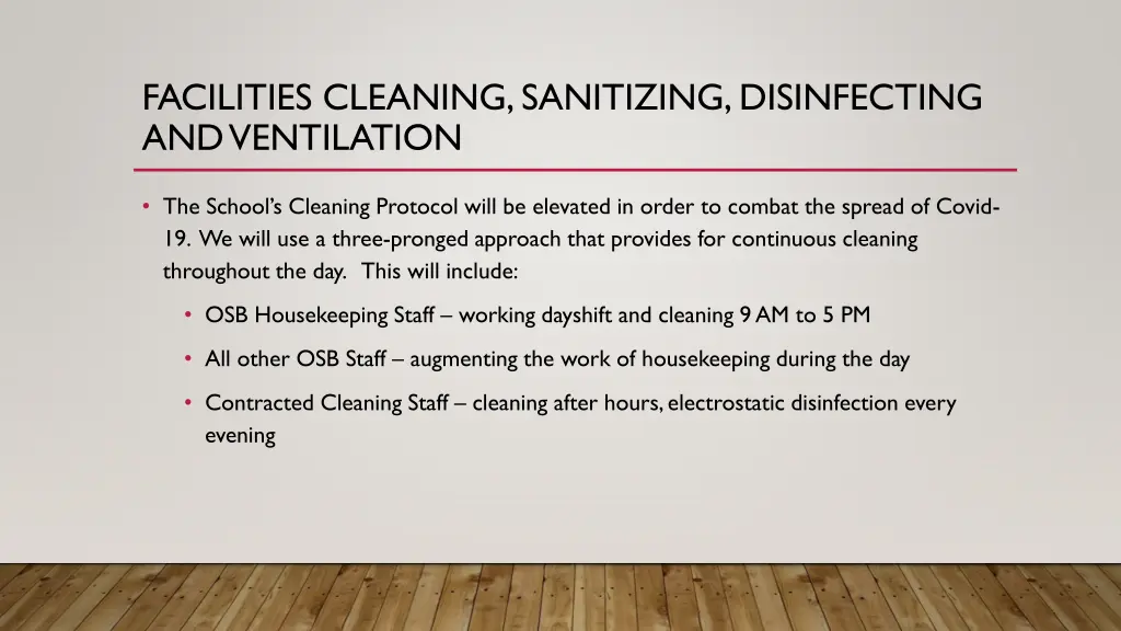 facilities cleaning sanitizing disinfecting