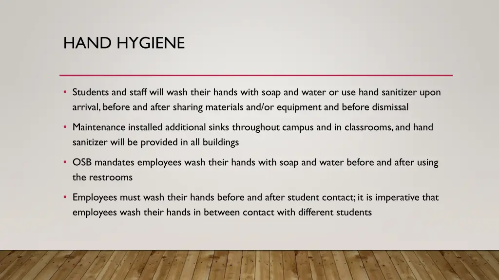 hand hygiene