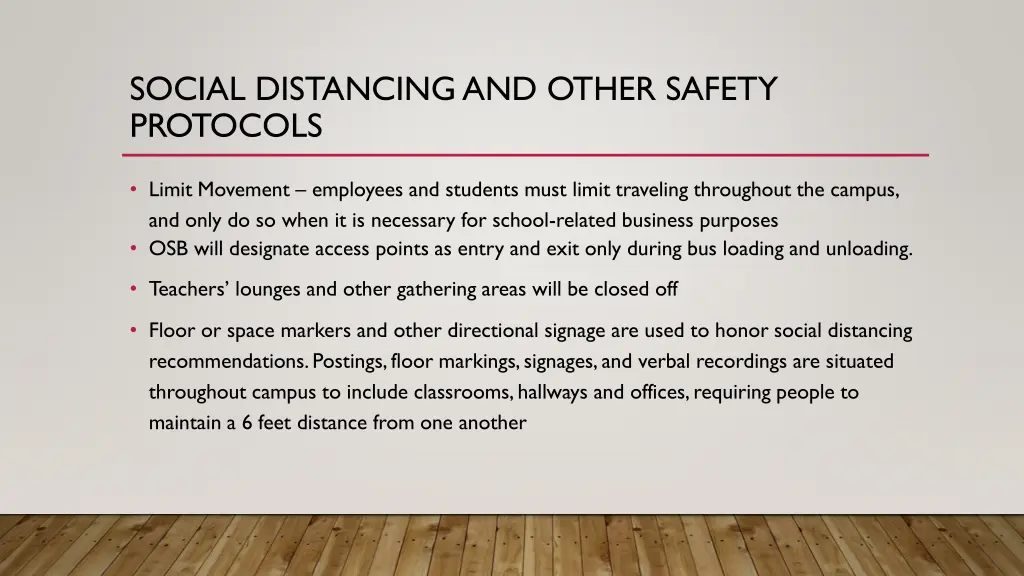 social distancing and other safety protocols 1