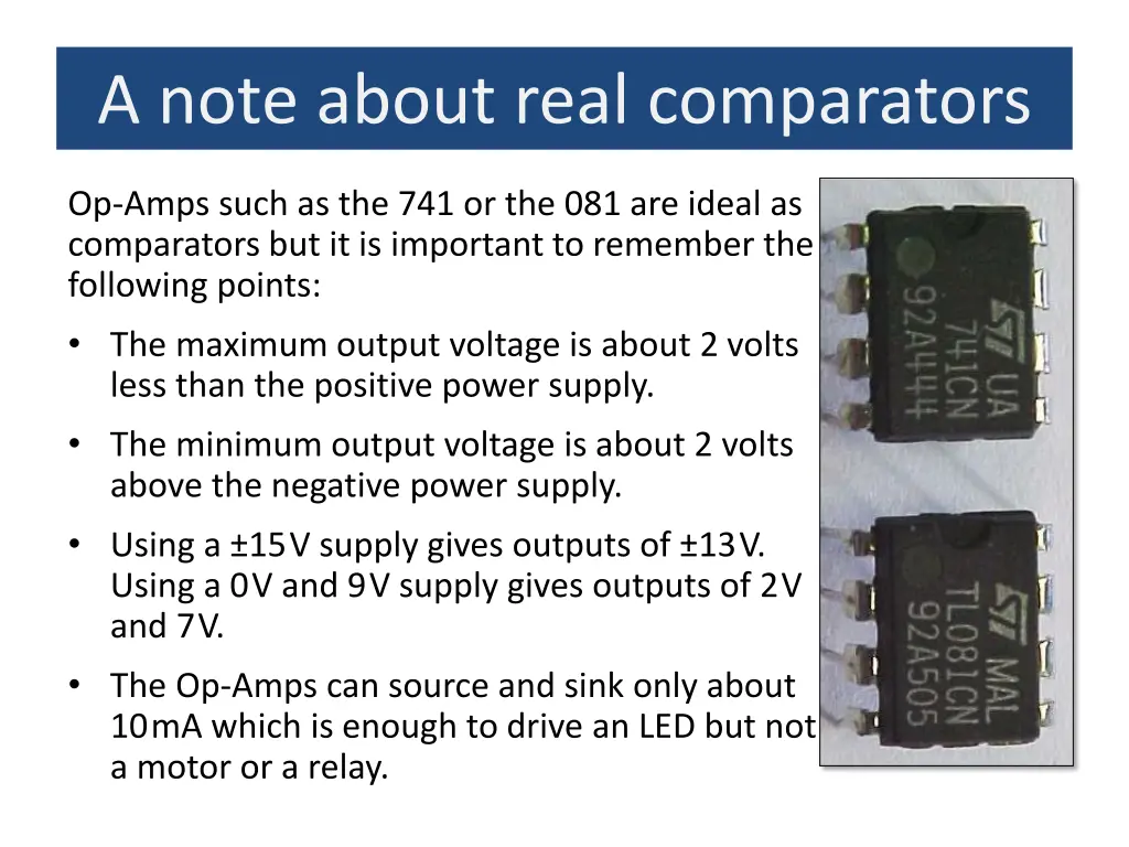 a note about real comparators