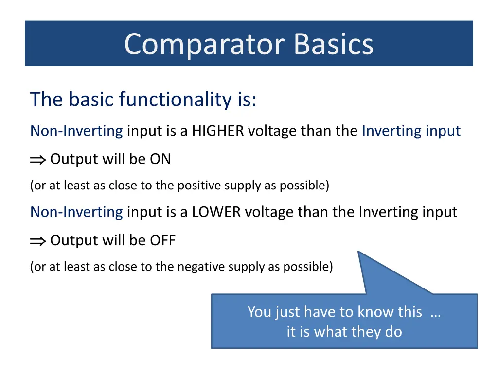 comparator basics