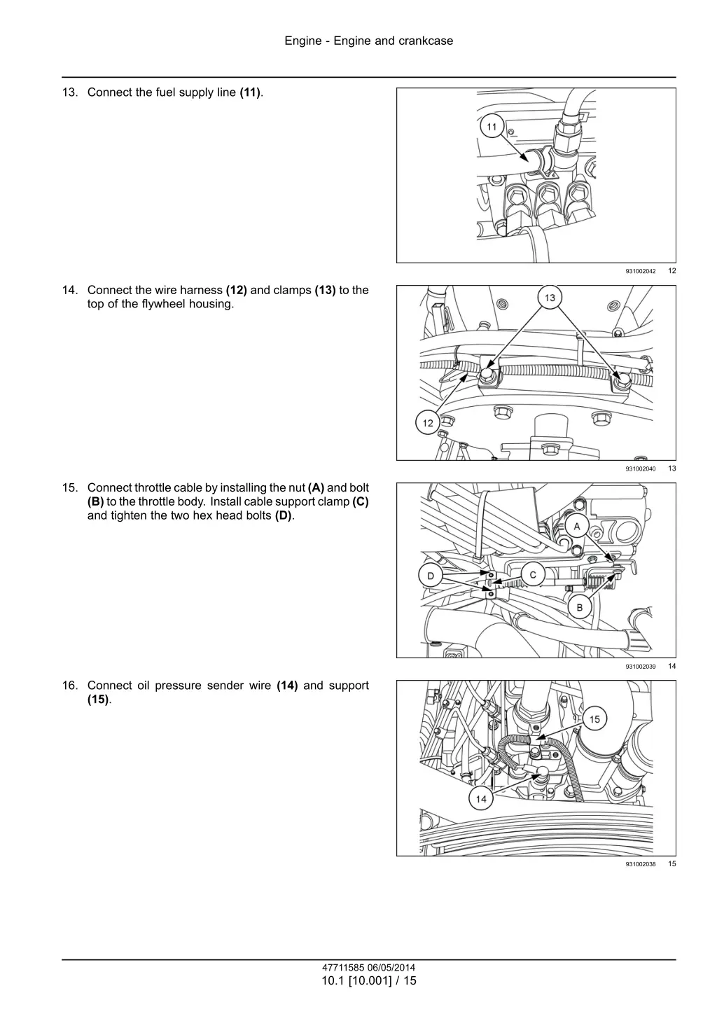 engine engine and crankcase 12