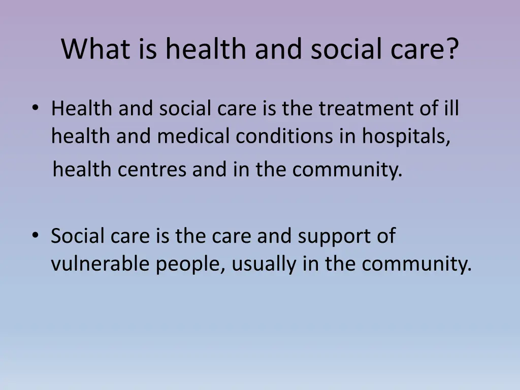 what is health and social care