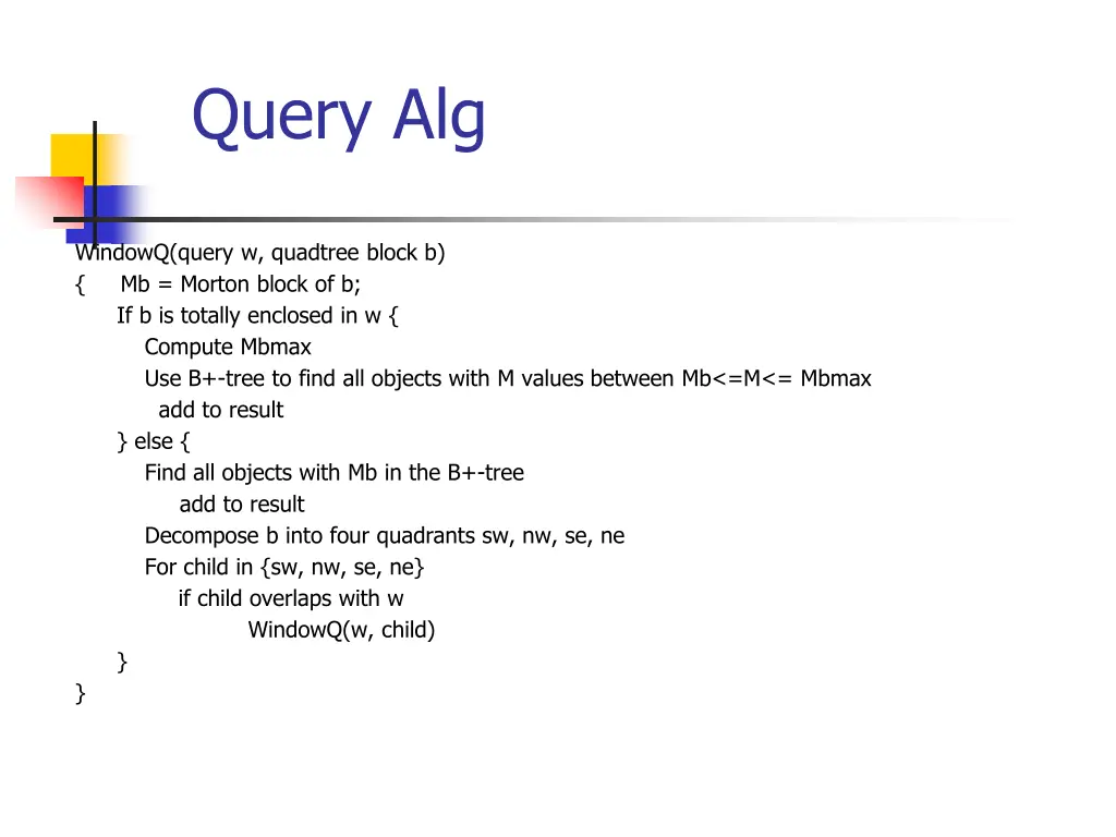 query alg