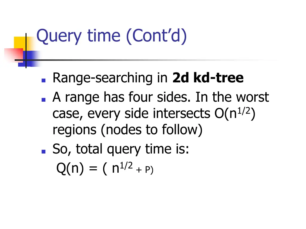 query time cont d