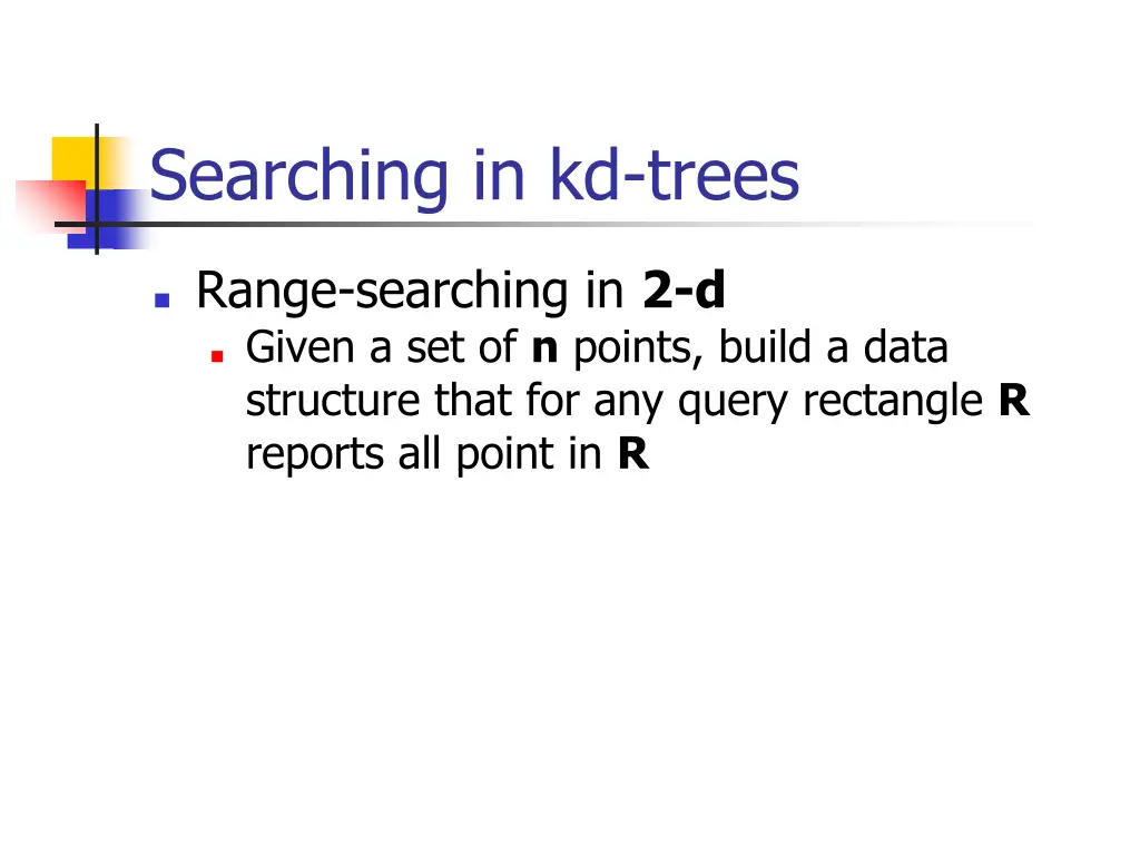 searching in kd trees