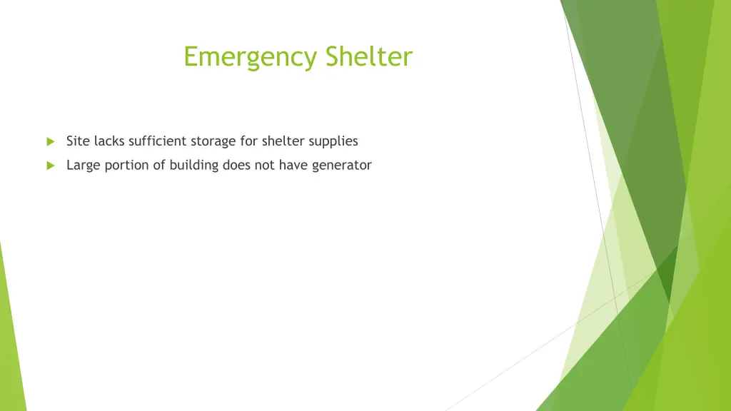 emergency shelter