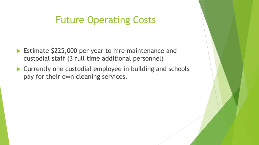 future operating costs