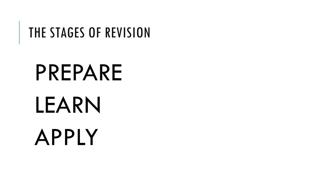 the stages of revision