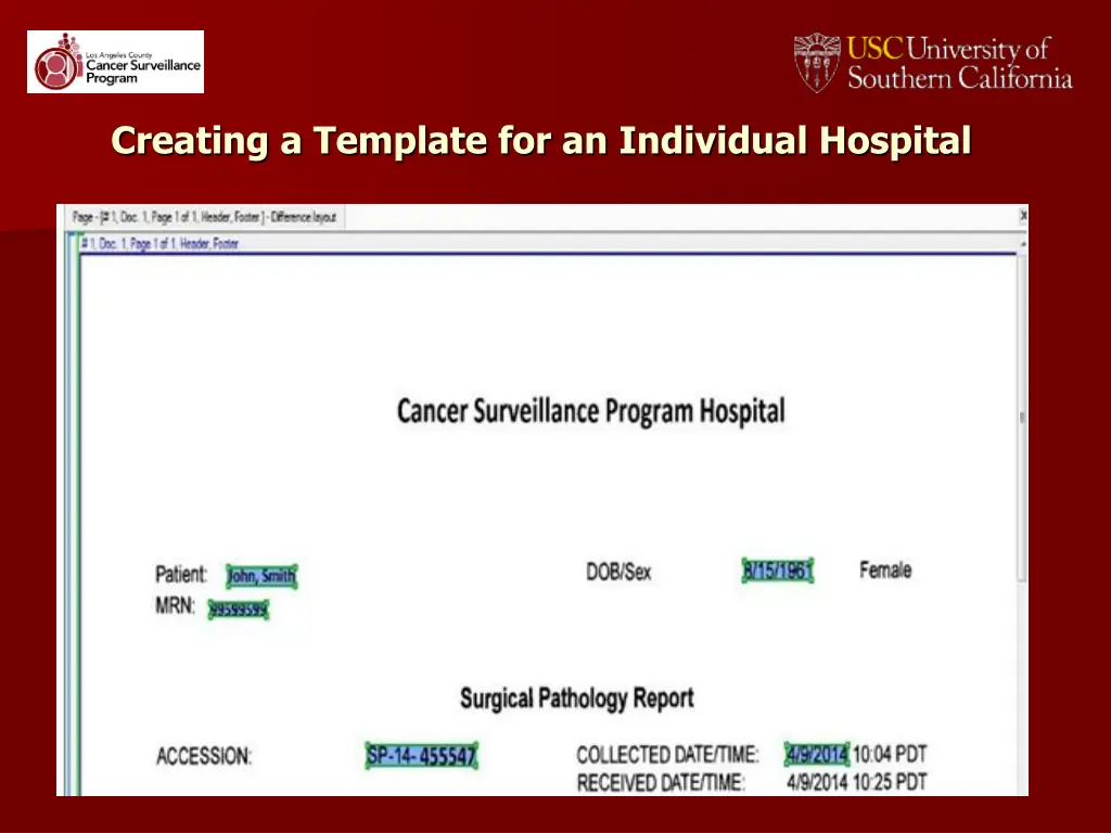 creating a template for an individual hospital