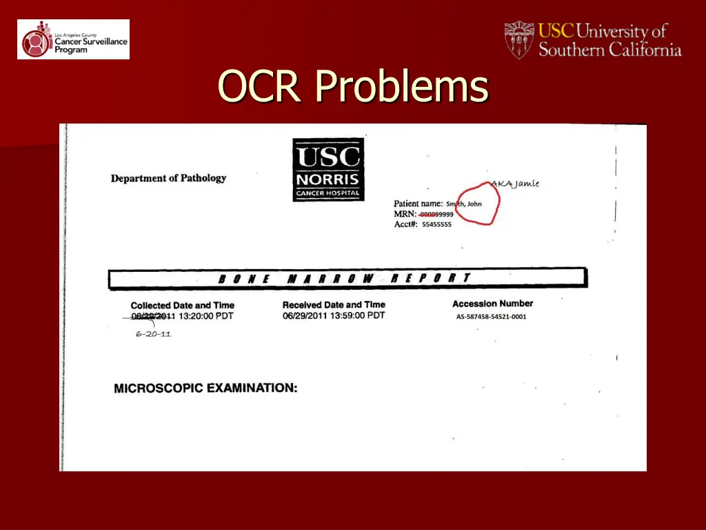 ocr problems