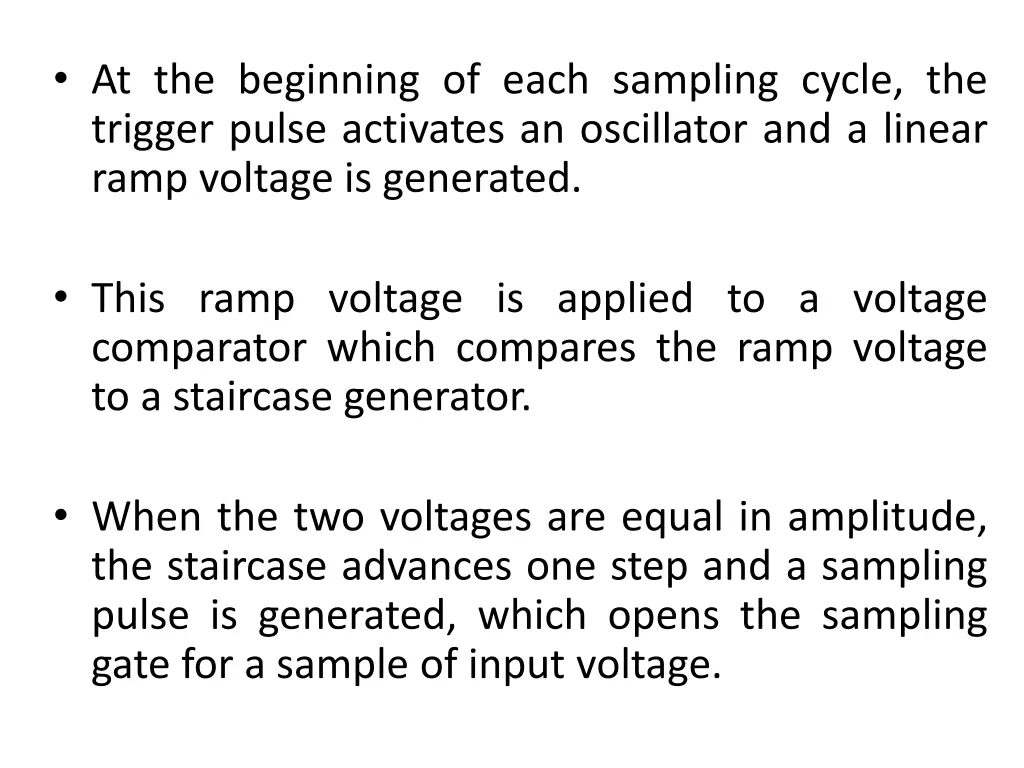 at the beginning of each sampling cycle