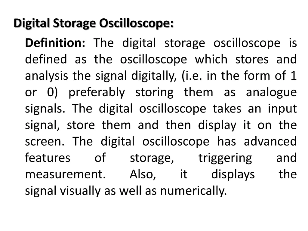 digital storage oscilloscope definition