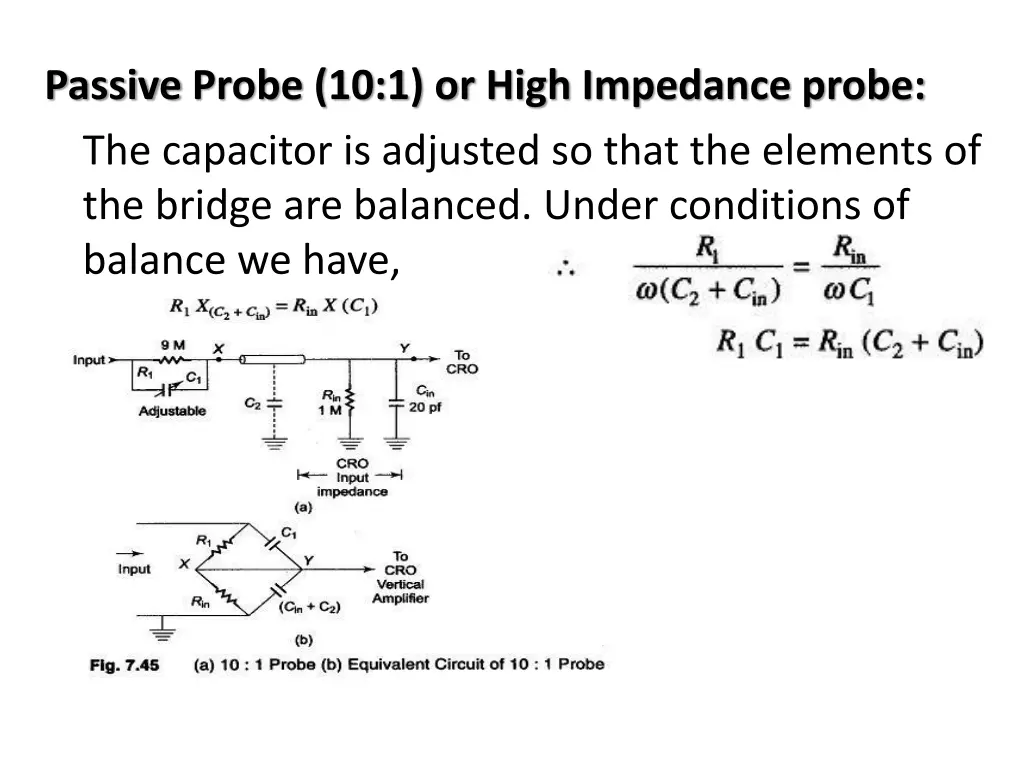 passive probe 10 1 or high impedance probe