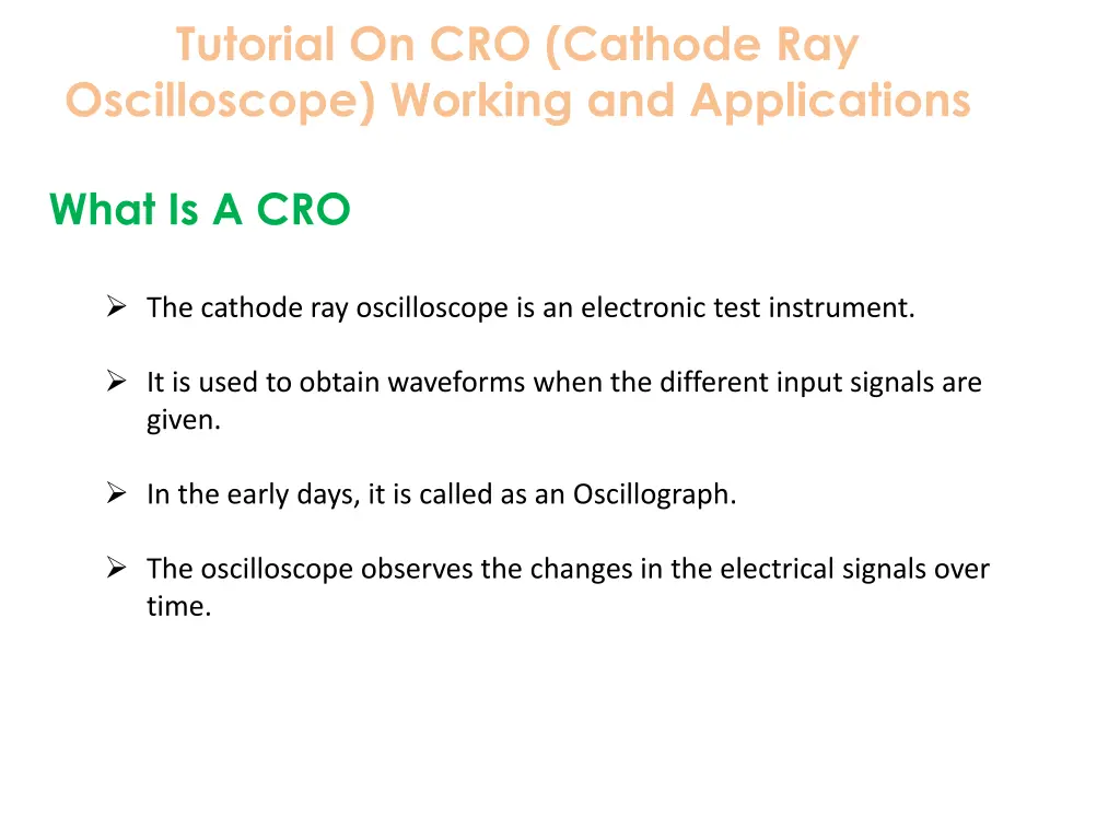 tutorial on cro cathode ray oscilloscope working 1