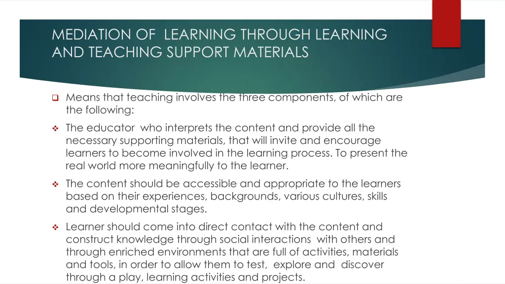 mediation of learning through learning