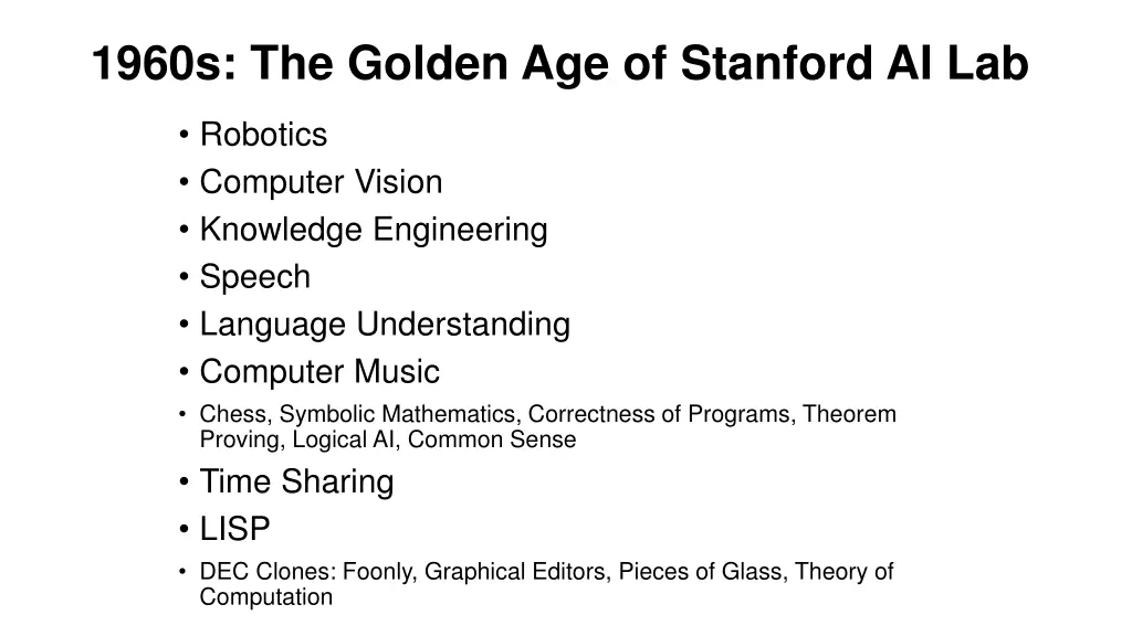 1960s the golden age of stanford ai lab